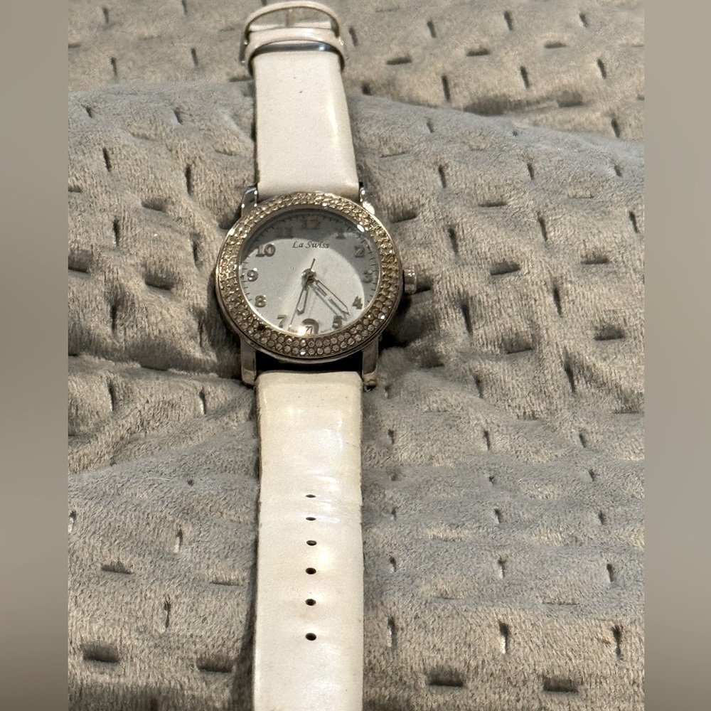 Swiss watch translucent blue leather strap